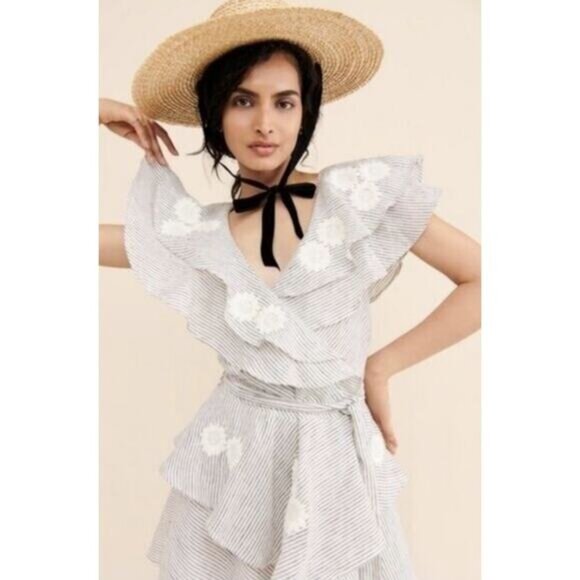 Inika Choo Striped Floral Embroidered Dress - Picture 8 of 10